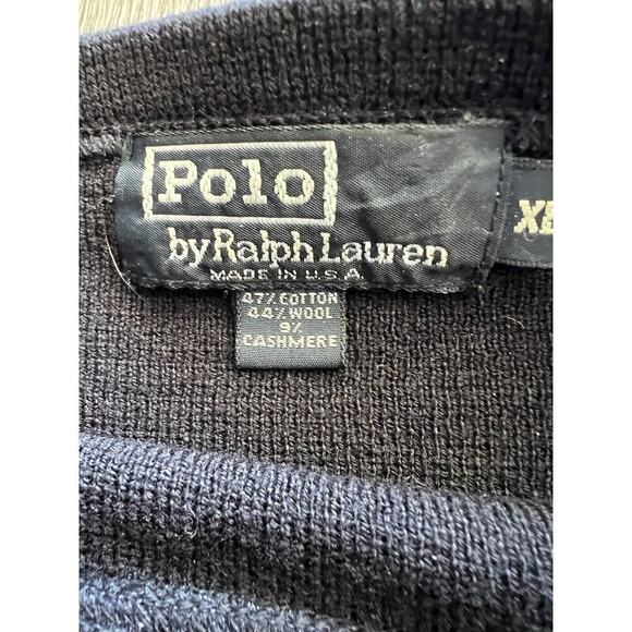 Vintage RL-92 Ralph Lauren Sweater Wool Cashmere Navy Size XL Crewneck - Picture 7 of 7
